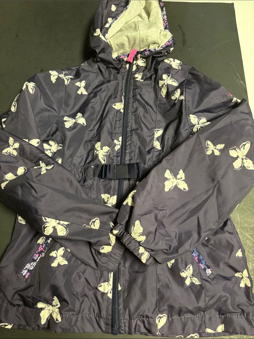 OshKosh B'gosh Navy Jacket with Cream Butterfly Print